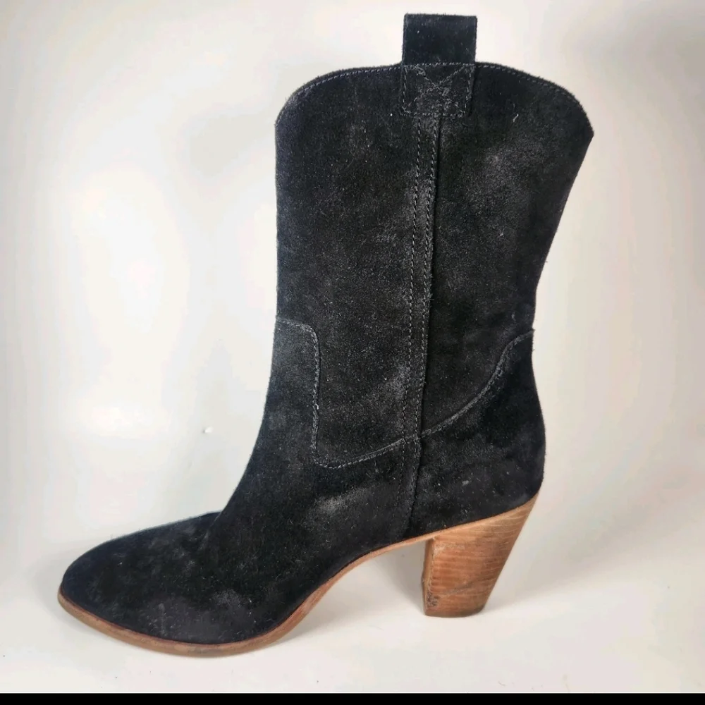 BODEN Women’s Western Boot Size 9 EU 40 Black Suede Heels